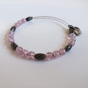 Alex & Ani Purple & Silver Beaded Bangle